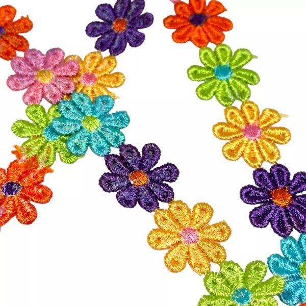 Flor Bordada Pasamaneria Multicolor - 15 Yardas - Imagen 3